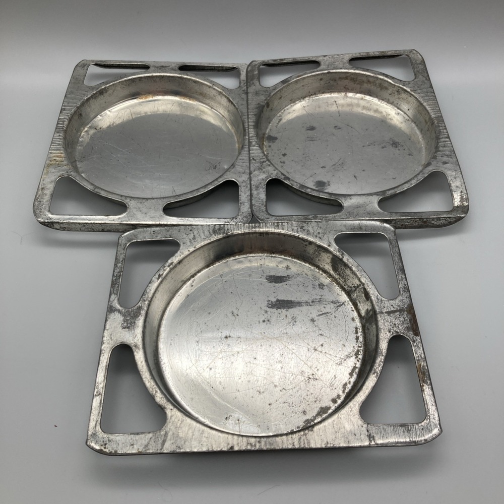Set Of 3 Vintage 1960's/1970's Kenner Easy Bake Oven Tin Cake Pans Trays Metal
